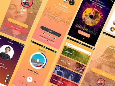 Music app branding design graphic design ui ux