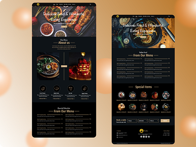 Restaurant website branding design graphic design ui ux website