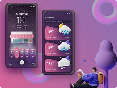 Weather app branding design graphic design illustration ui ux