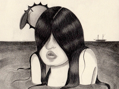 Florida Orange drawing graphite graphite drawing illustration woman character