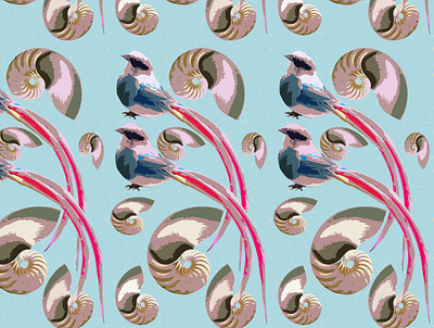 canario y caracol bird pattern desinger pattern design textile print