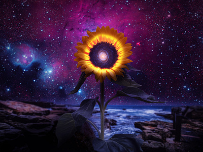 Sunflower collage collage art composition darkart photo manipulation photo montage photoshop psychedelic surreal art universe vintage visual art