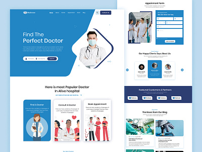 Doctor Finder Website doctor appointment figma templates figmadesign healthcare healthcare web template healthcare web template hospital finder web template