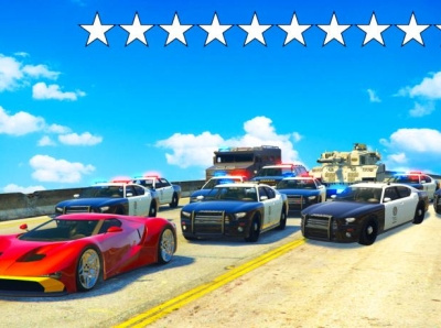 All stars - Police chase graphic design gta5 thumbnail