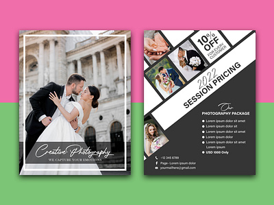Wedding Photography Pricing Guide branding brochure business colorful creative design flyer graphic design guide identity list marketing menu modern photography price pricing flyer pricing guide template