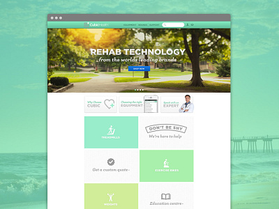 Homepage First Look banner ecommerce fitness flat design home page homepage icons magento magento website responsive website