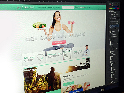 CubicHealth Hero banner call to action ecommerce ecommerce website fitness fitness website homepage landing page magento packaging