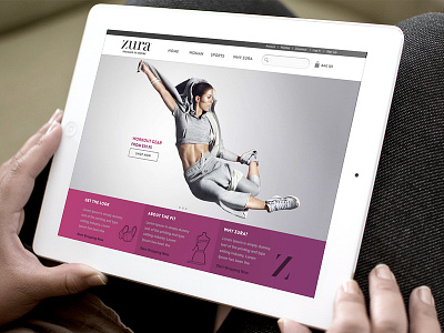 iPad Shot banner call to action ecommerce ecommerce website fitness fitness website homepage ipad landing page magento packaging