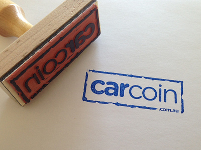 Carcoin Stamp custom experimental ink lettering logo paper print rubber stamp type vector