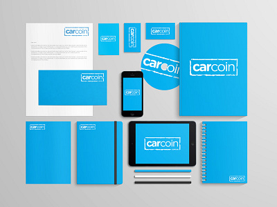 Carcoin Stationary branding car carcoin font logo stationary