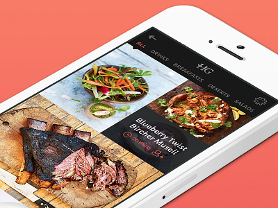 Recipe Hover app food food app food website hover iphone menu paper texture ui