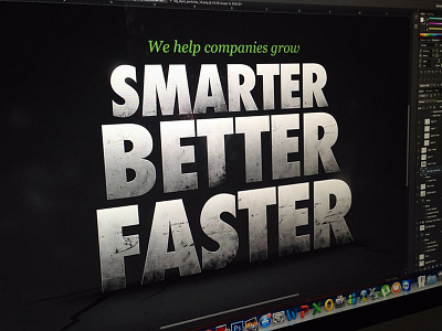 Smart Better Faster font headline homepage king kong metal font text rendering texture type website