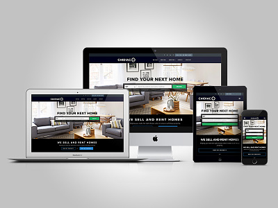 Responsive banner header homepage landing page logo real estate real estate website responsive website website