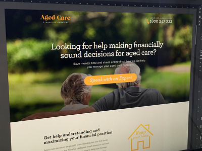 Landing Page aged care banner button call to action conversion cro header landing page lead magnet