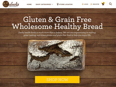 Deeks banner bread bread website call to action conversion homepage magento nav