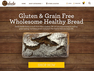 Deeks banner bread bread website call to action conversion homepage magento nav