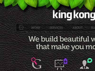 King Kong Website homepage icon king kong leather website