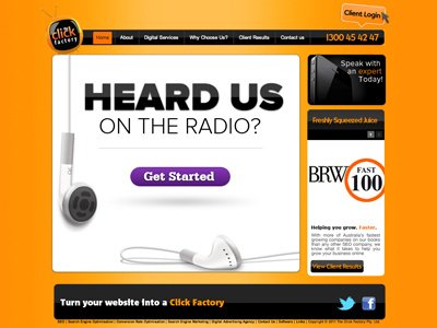 Homepage digital agency homepage landing page radio