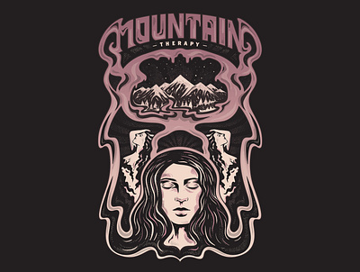T-shirt design for snowboard brand Gravity art nouveau design graphic graphic design illustration mountain poster psychedelic snowboard t shirt tattoo vibes winter