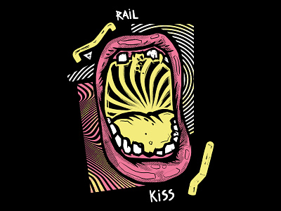 T-shirt design Rail Kiss board graphic graphic design illustration mountain outside ride shred snowboard snowboarding winter