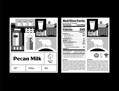 Pecan Milk branding design flat illustration illustration packaging packaging design