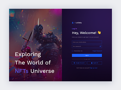 NFTs Marketplace - Web Login Page