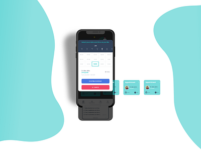 Appointment screen | Medicall app design branding content design covid19 design illustration interaction design interface medical app process ui ux uxprocess