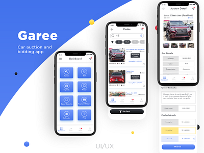Car Bidding App | Screens app design appdesign application bid blue branding buy car design interaction design minimal process sell ui ux