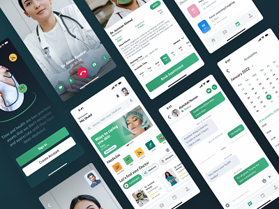 Telemedicine mobile application design app calendar design doctor health home ios mobile splash telemedicine ui ux video call
