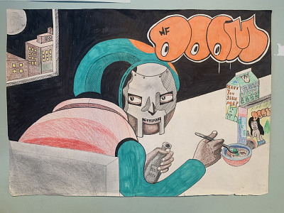 MF Doom - Mmm... Food album cover album cover artwork design drawing hiphop illustration illustrator