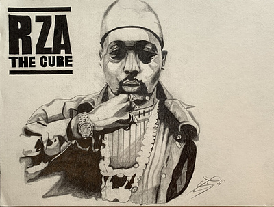 The Cure by RZA - album cover album cover artwork branding design drawing hiphop illustration illustrator music web