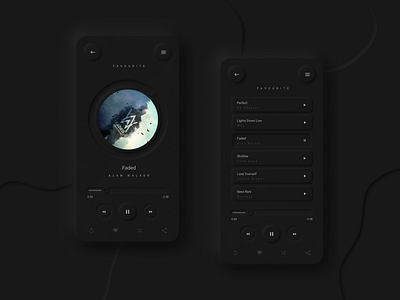 Music Player | Neumorphism | Dark Mode 2020 design 2020 design trend app ui dark dark app dark mode dark theme dark ui darkmode design music music app music player neumorphic neumorphism soft ui softui ui