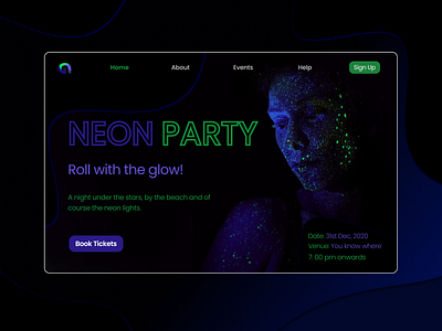 Neon Party 2020 design dark neon neon colors neon sign neumorphism soft ui ui ux vector webdesign website design