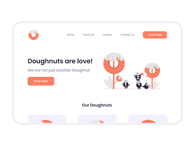 Doughnuts Website 2021 design trends 2021 designs appdesign design design studio ecommerce flat design flatdesign food design illustration minimal design minimaldesign onlinestore topdesign ui uidesignidea userexperience userinterface webdesign website design