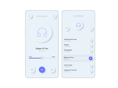 Music Player 2020 design design ecommerce eshop illustration mobiledevelopment neumorphism soft ui ui webdesign website design