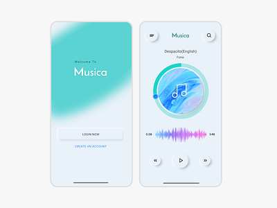 Musica App app develpment design ecommerce eshop ui ui design ui designers uitrends uiux webdesign website design