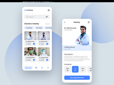 Doctor Appointment App branding design graphic design neumorphism soft ui ui uiux webdesign website design