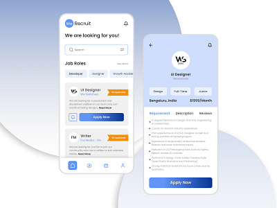 Job Hunt App branding design graphic design neumorphism soft ui ui uiux webdesign website design
