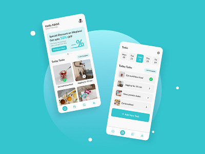 Dieting App Ui | Minimal Ui design | Flat Ui Design