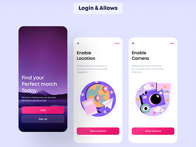 Login & Allows allows component design dating app login mobile design mockup ui uiux ux