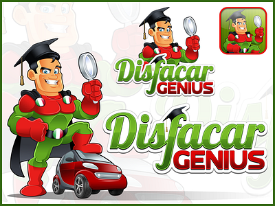 Logo Mascot "Disfacar Genius" character logo mascot