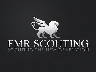 FMR SCOUTING logo design lion logo wings