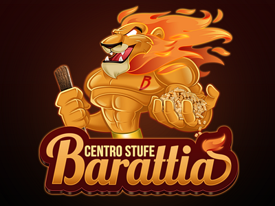 Logo Mascot "Centro Stufe Barattia" business character fire flame lion logo mascot