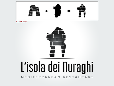 L'isola dei Nuraghi Logo blackwhite creativity cucina design food identity logo mediterranean nuraghe nuraghi restaurant sardegna