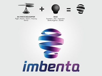 Imbenta Logo bulb davinci flight helicopter idea innovation invention logo