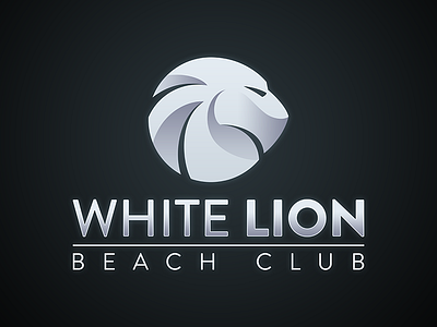 White Lion Beach Club Logo beach club corporate design lion logo vector white