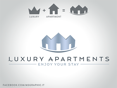 Logo for "Luxury Apartments" apartments estate house logo luxury real rent vacation