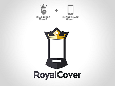 Logo "Royal Cover" concept cover king logo phone royal smartphone vector