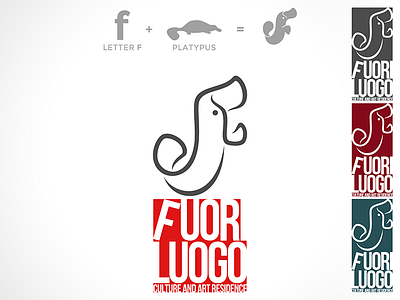 Logo for "Fuori Luogo" art concept culture f letter logo platypus vector