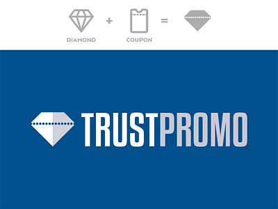 Logo for "TrustPromo" concept coupon diamond idea logo vector